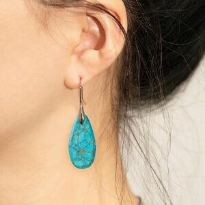 Blue Stone Dangle Earrings